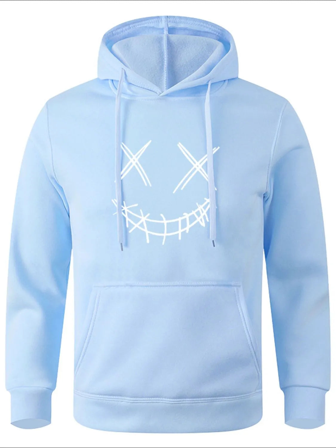 Men's Full Size Drawstring Graphic Long Sleeve Hoodie Plus Size.