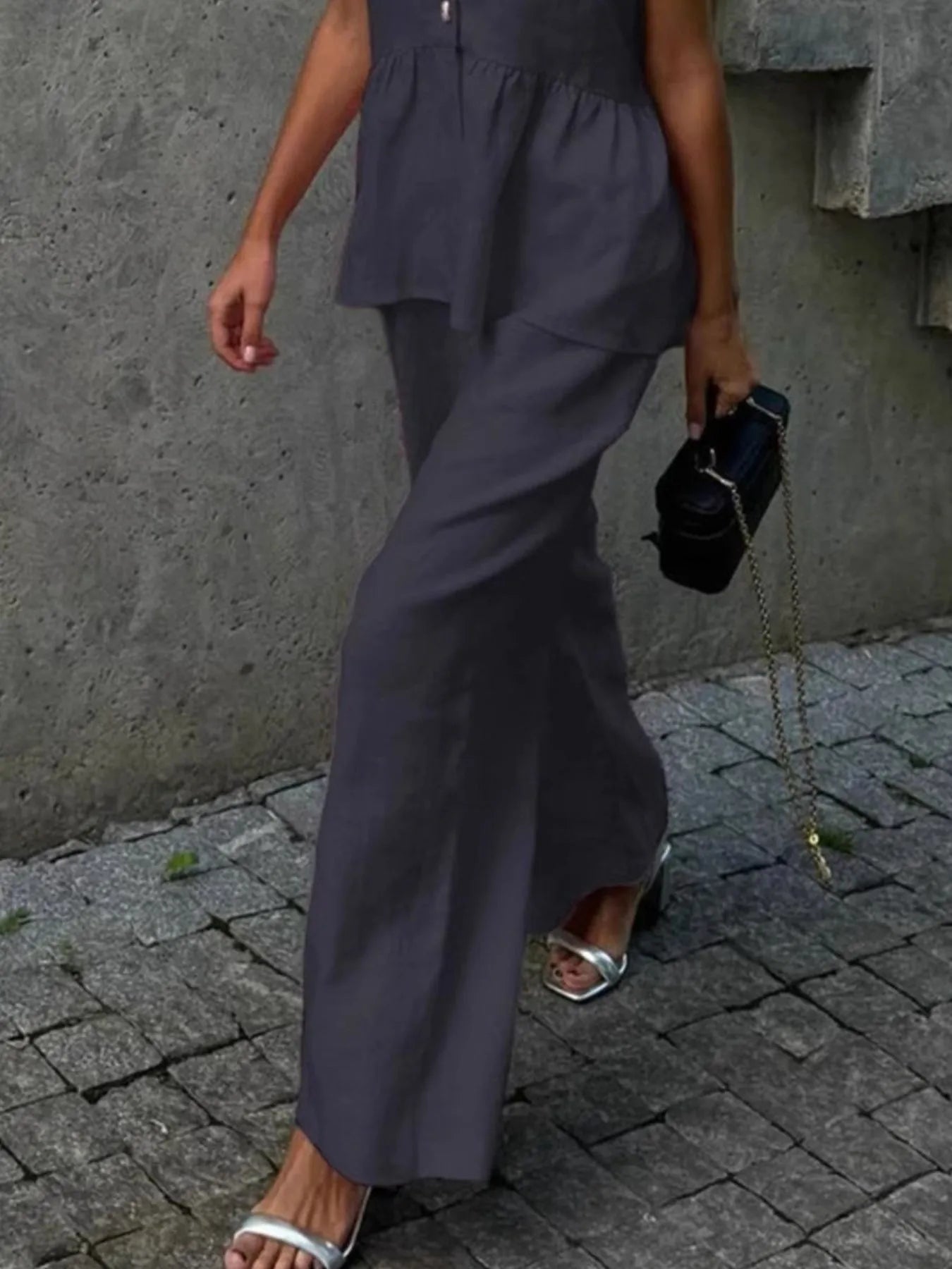 V-Neck Vest and Pants Set.