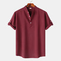 Men's Button Detail Short Sleeve Blouse.