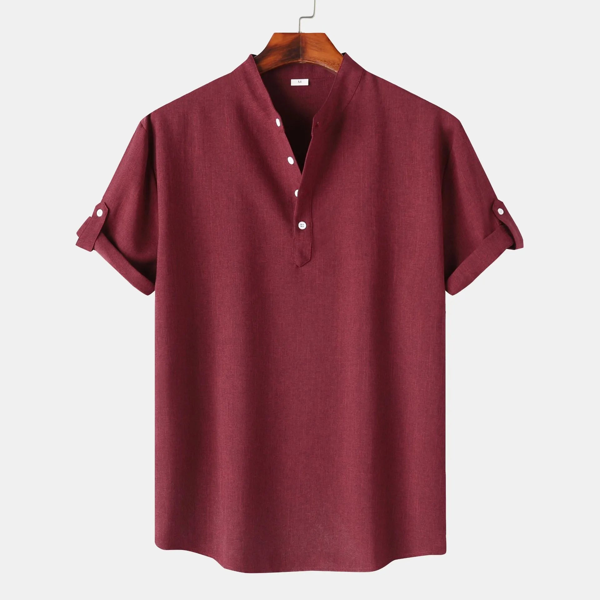 Men's Button Detail Short Sleeve Blouse.