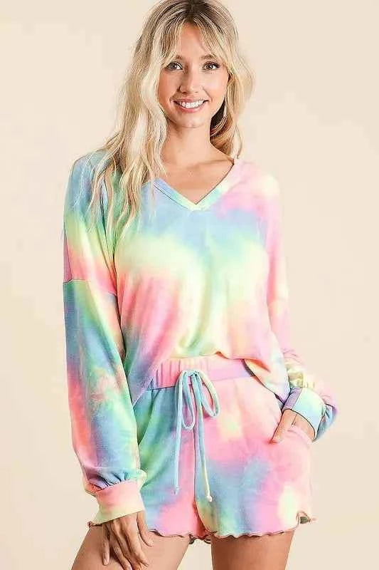 Tie Dye French Terry Top and Shorts Set