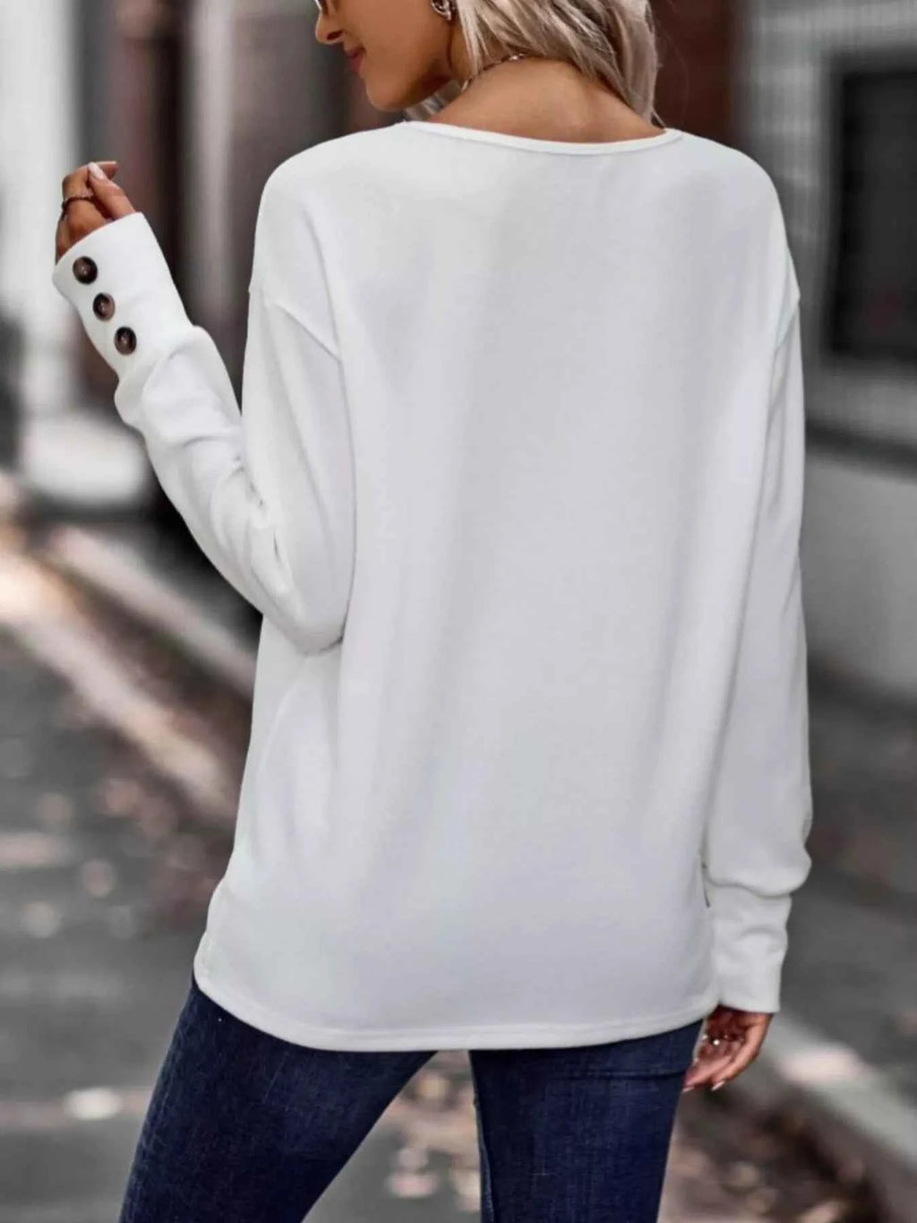 V-Neck Long Sleeve T-Shirt.