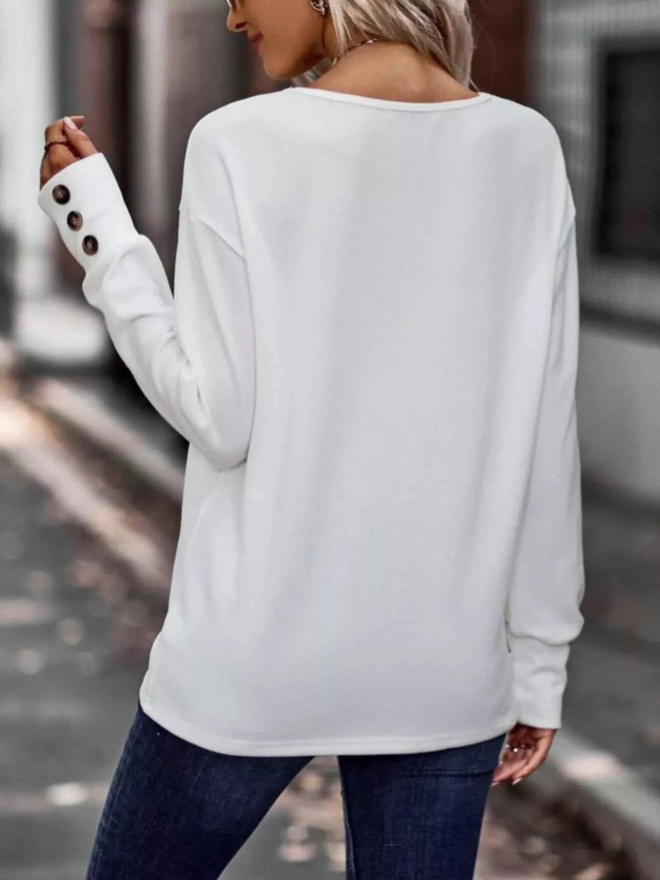 V-Neck Long Sleeve T-Shirt.