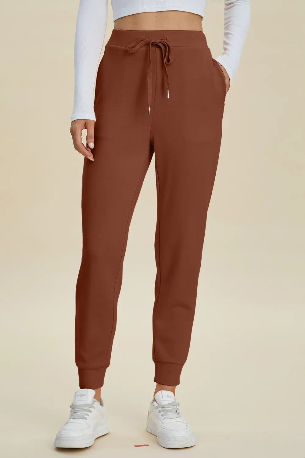 Basic Bae Full Size Air Scuba Drawstring High Waist Joggers.