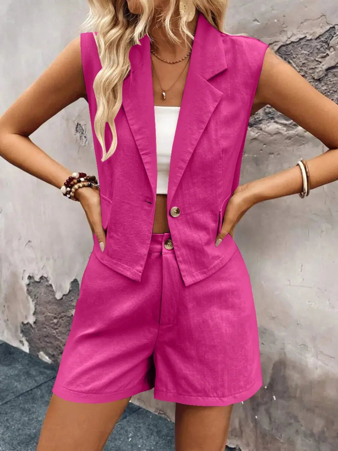 Sleeveless Top and Shorts Set WOMEN.