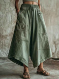Cross-Border Casual Loose-Fit Retro Pants With Drawstring And PocketsAmazon Bestseller