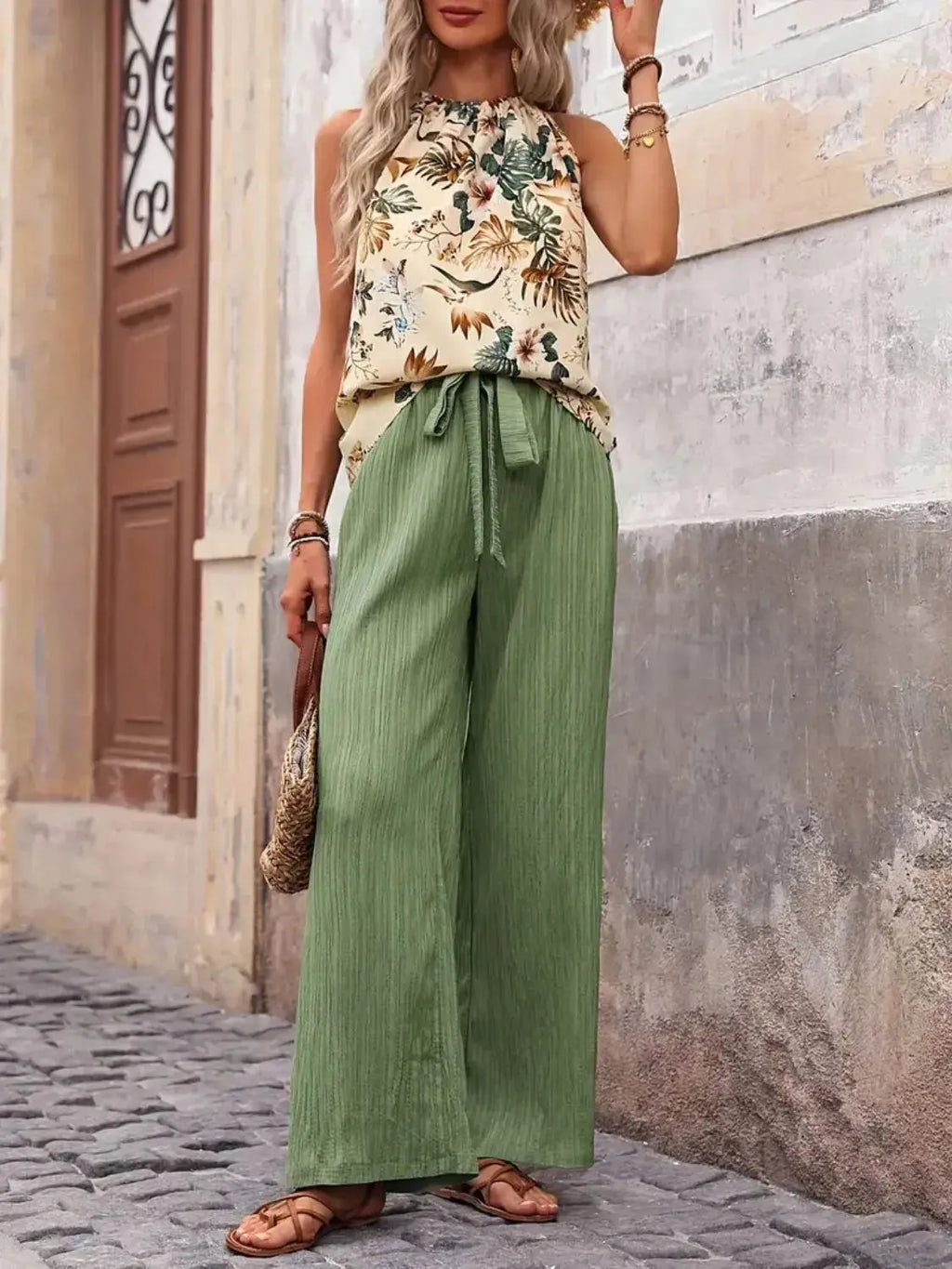Tank Top and Wide Leg Pants Set - CHIC TB