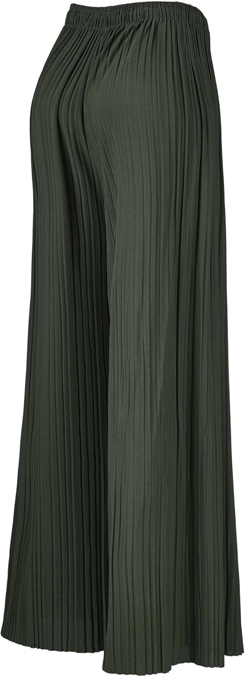 Made by Johnny Women'S Pleated Wide Leg Palazzo Pants with Drawstring