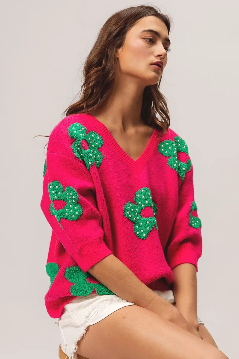 Flowers Sweater Top.