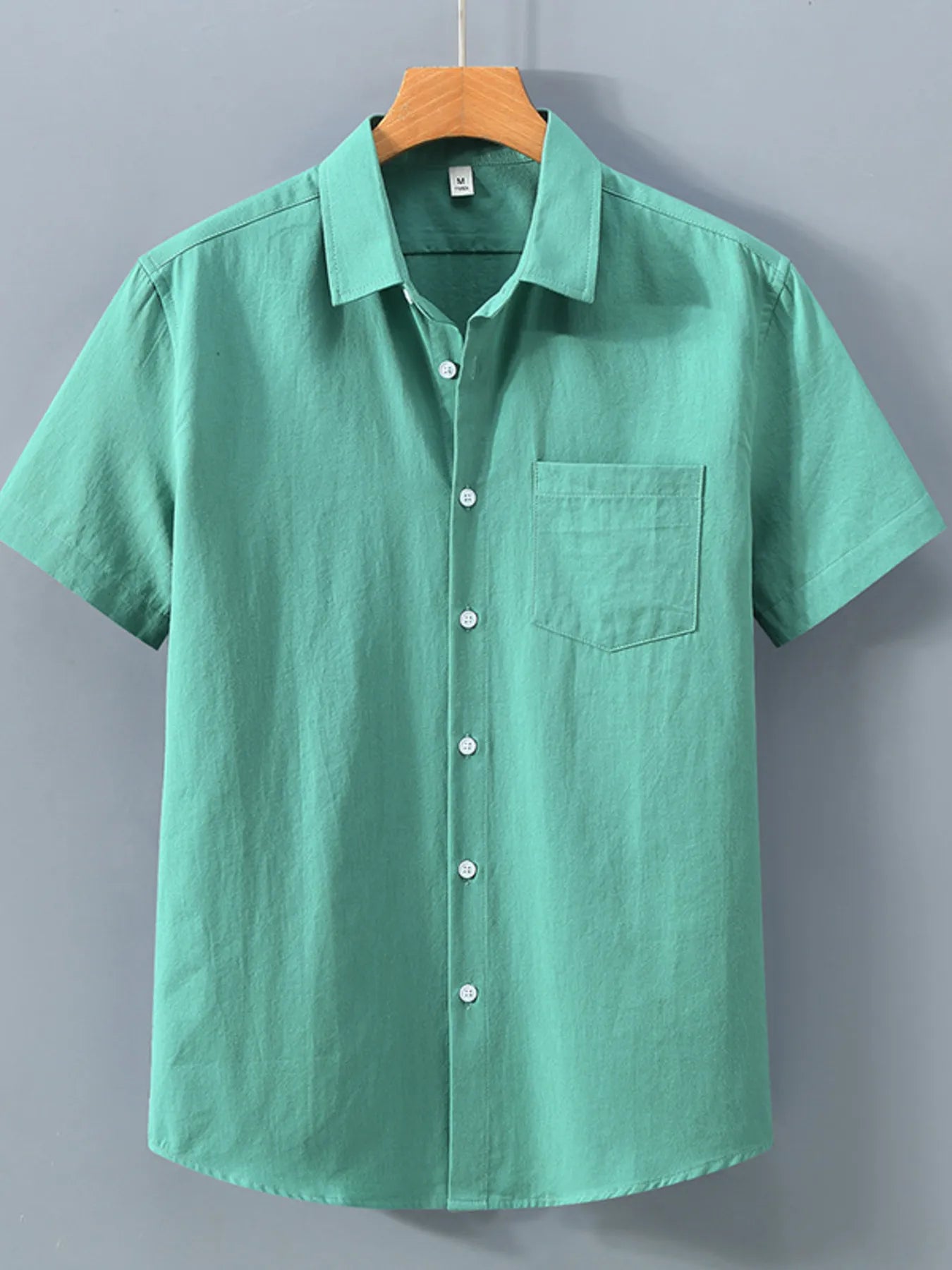 Men's Plus Size Button Up Short Sleeve Shirt.