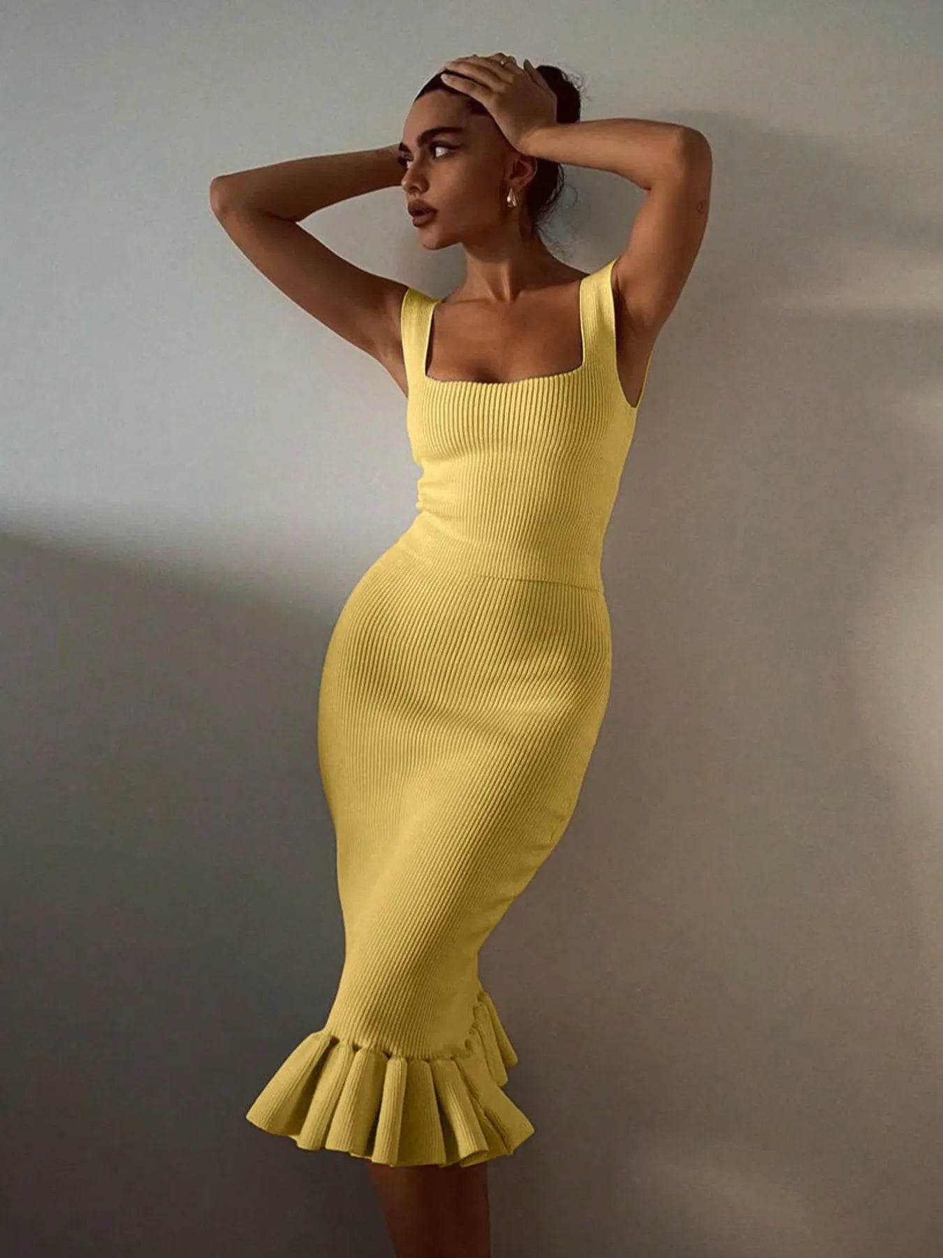 Mermaid Dress with Ruffle Hem.