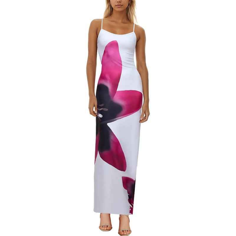 Bodycon Printed Strap Dress European And American Style