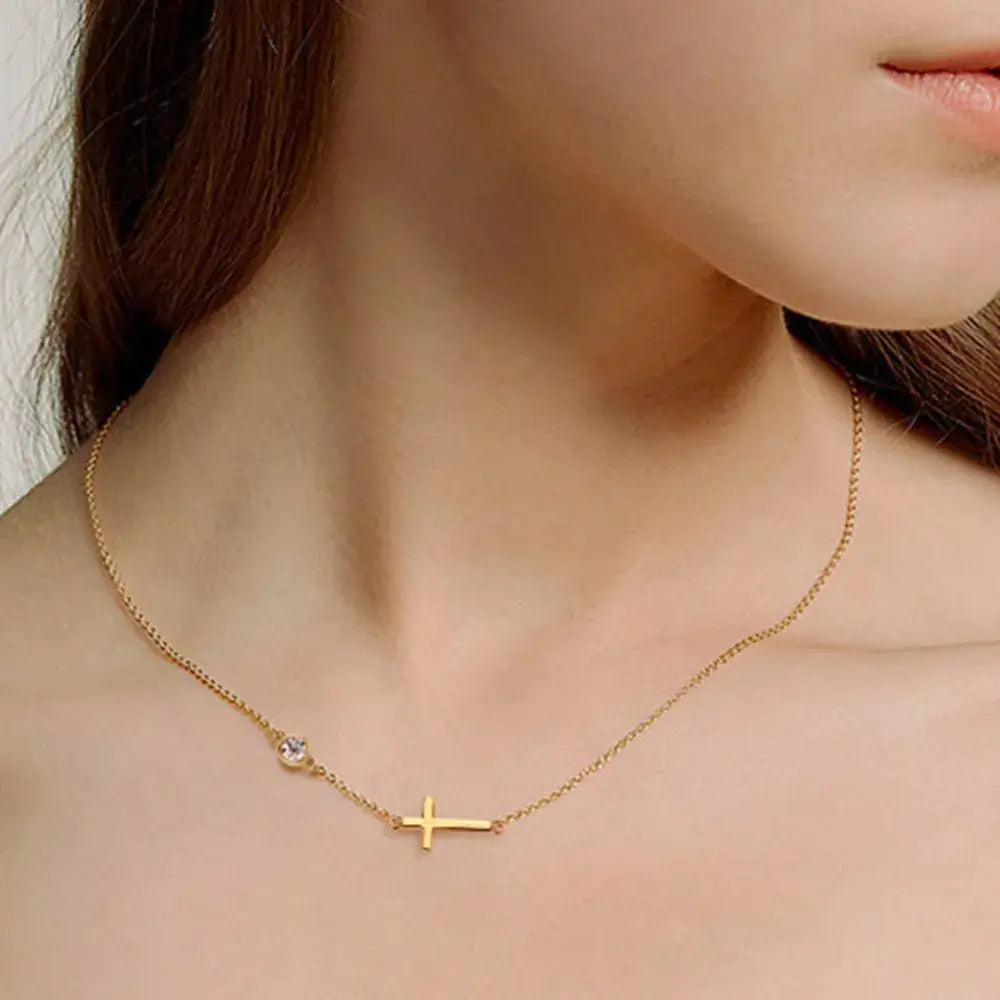 Cross 925 Sterling Silver Moissanite Necklace.