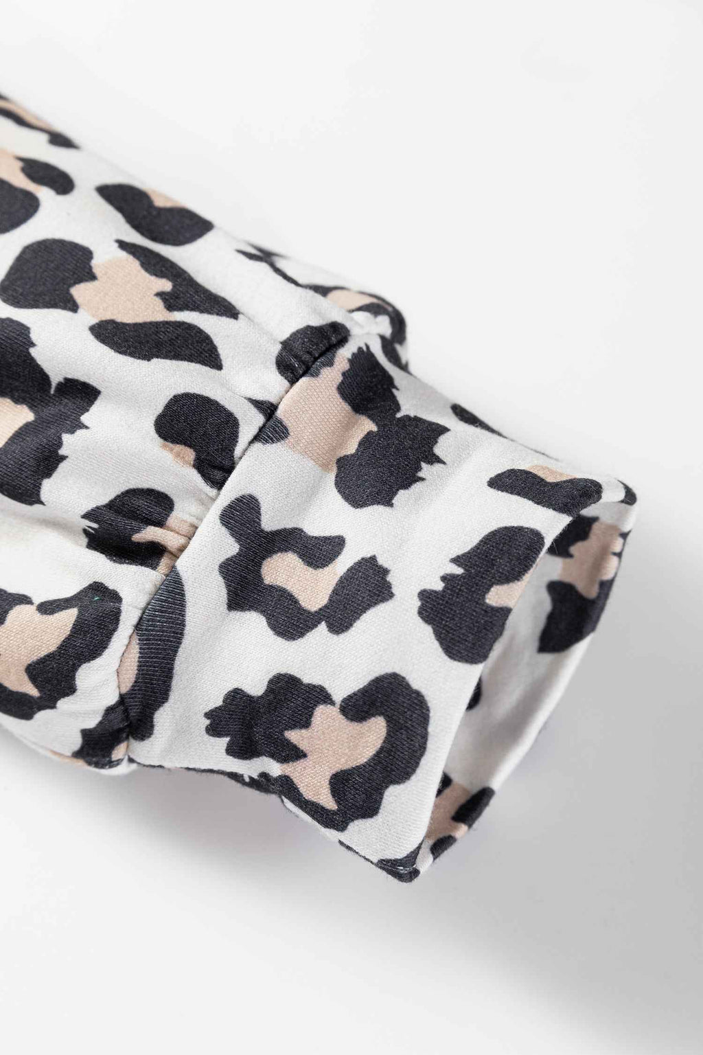 Black Color Block Leopard Patchwork Long Sleeve Casual Top