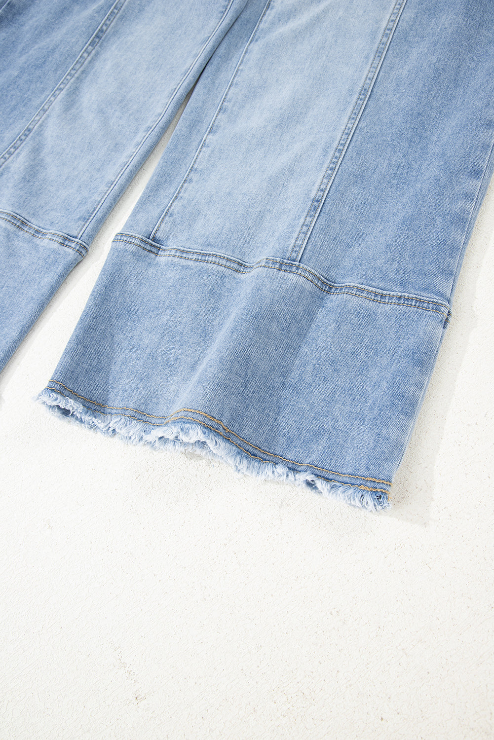 Beau Blue Drawstring Seam Detail Raw Hem Wide Leg Denim Pants Dear-Lover Dropshipping