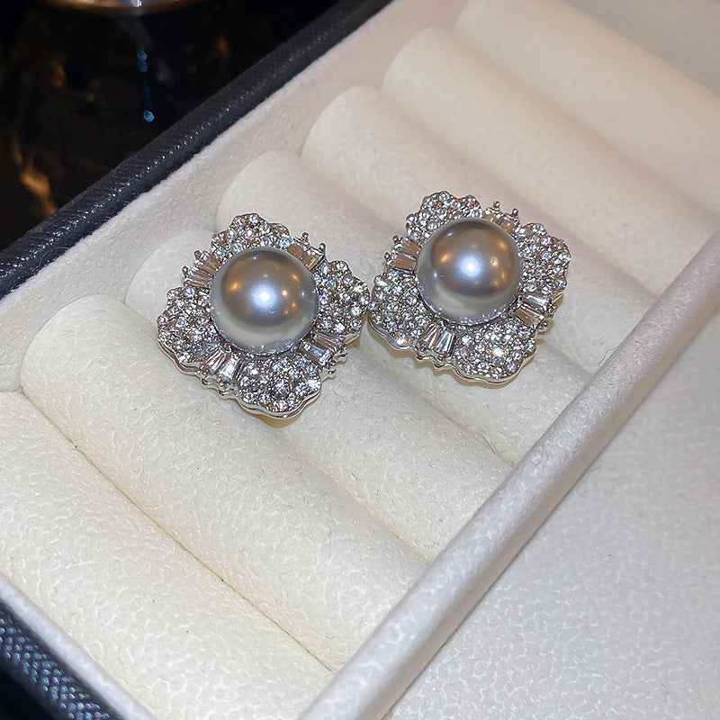 Vintage  Pendant Earrings For Women Geometric Stud Earrings Retro Rhinestone Light Luxury Jewelry