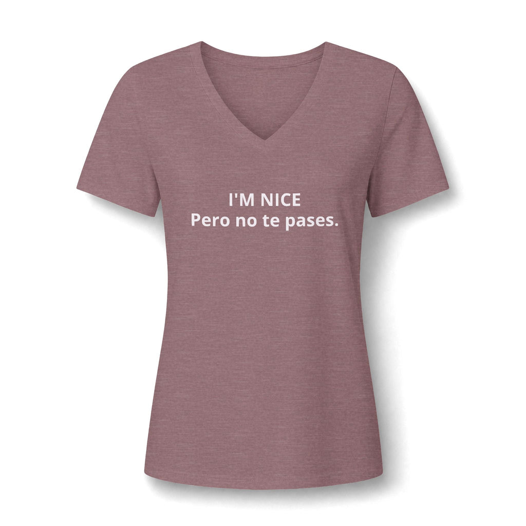 Women's Relaxed Heather CVC V-Neck Tee Printify