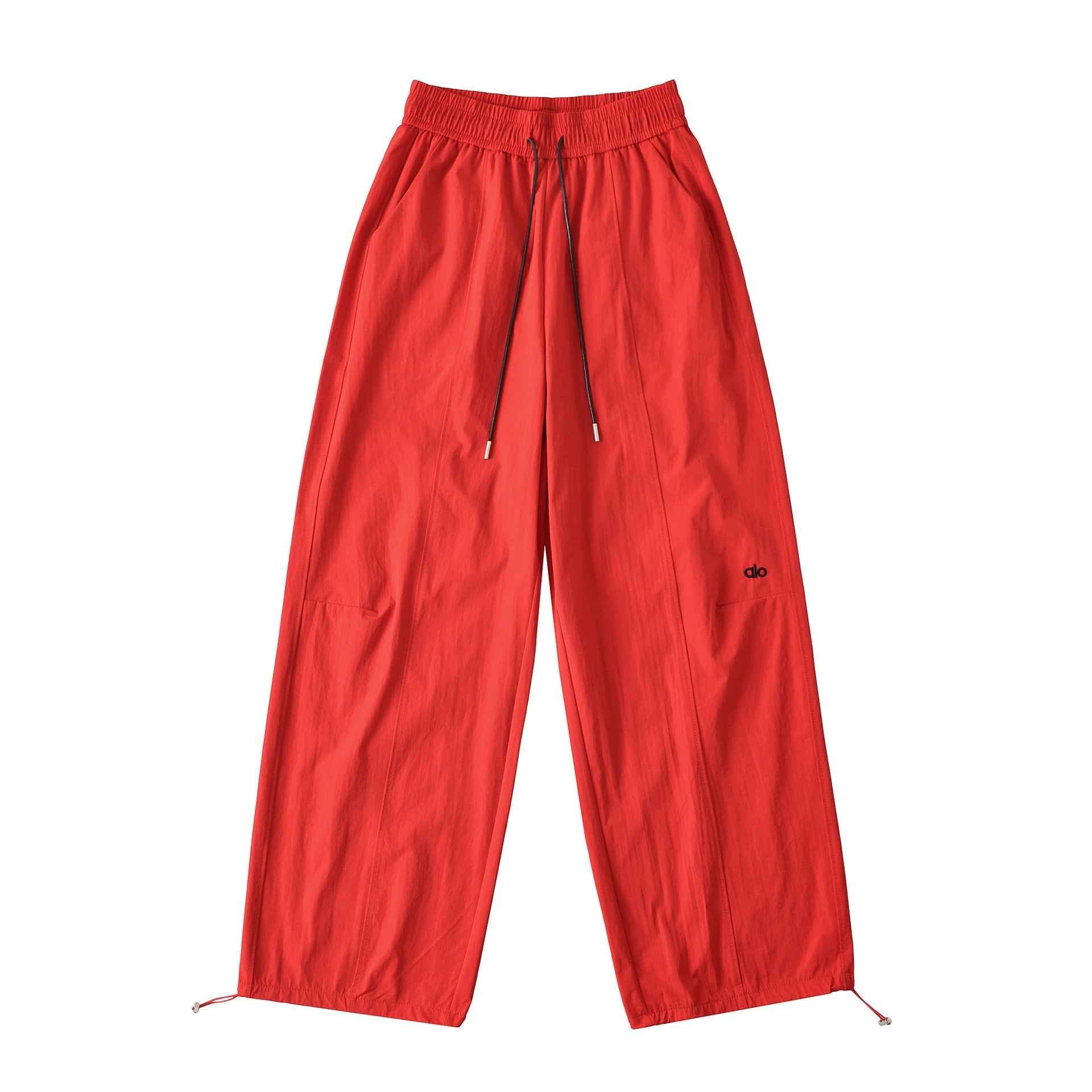 Elastic high waisted loose slimming drawstring ankle tied casual pants