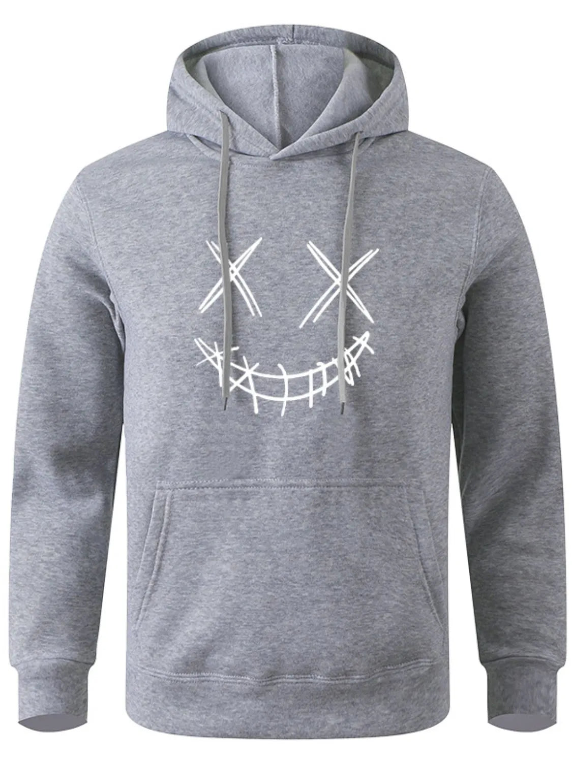Men's Full Size Drawstring Graphic Long Sleeve Hoodie Plus Size.