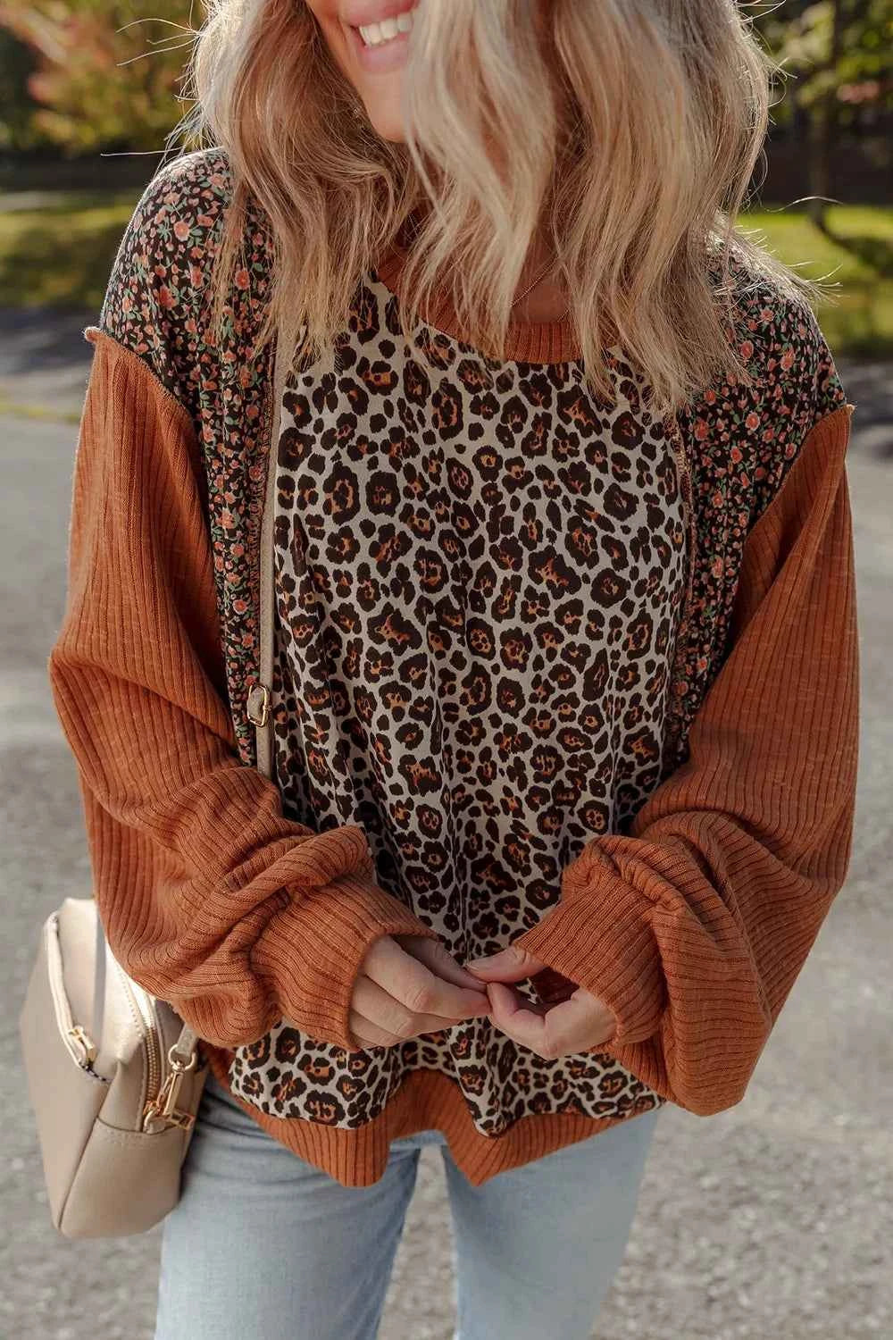 Leopard Print Long Sleeve Sweatshirt