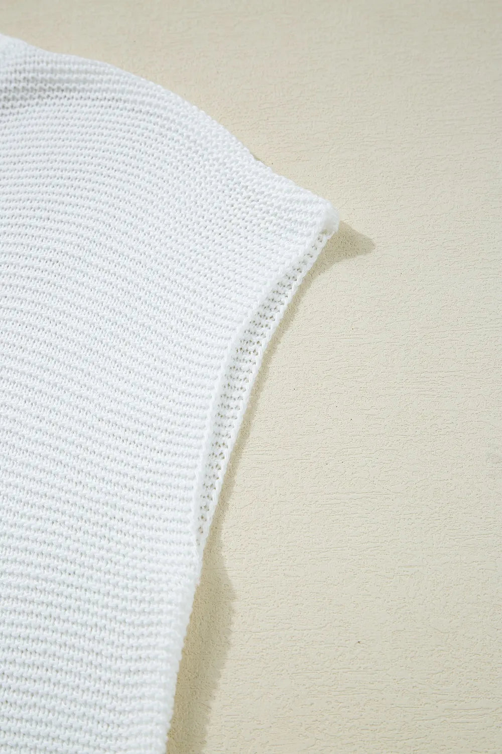 Side Slit Round Neck Knit Top.