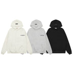 Hooded hoodie with black letters flocked FOG double thread ESSENTIALS eprolo