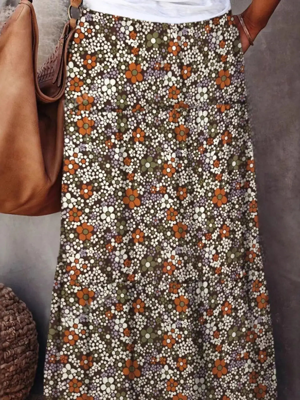 Floral Print Maxi Skirt.