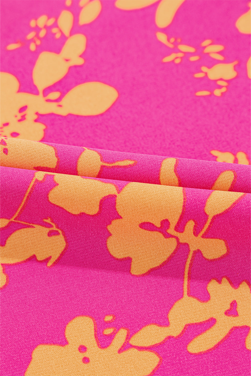 Pink Floral Print Drawstring Tunic Flowy Short Dress Dear-Lover Dropshipping