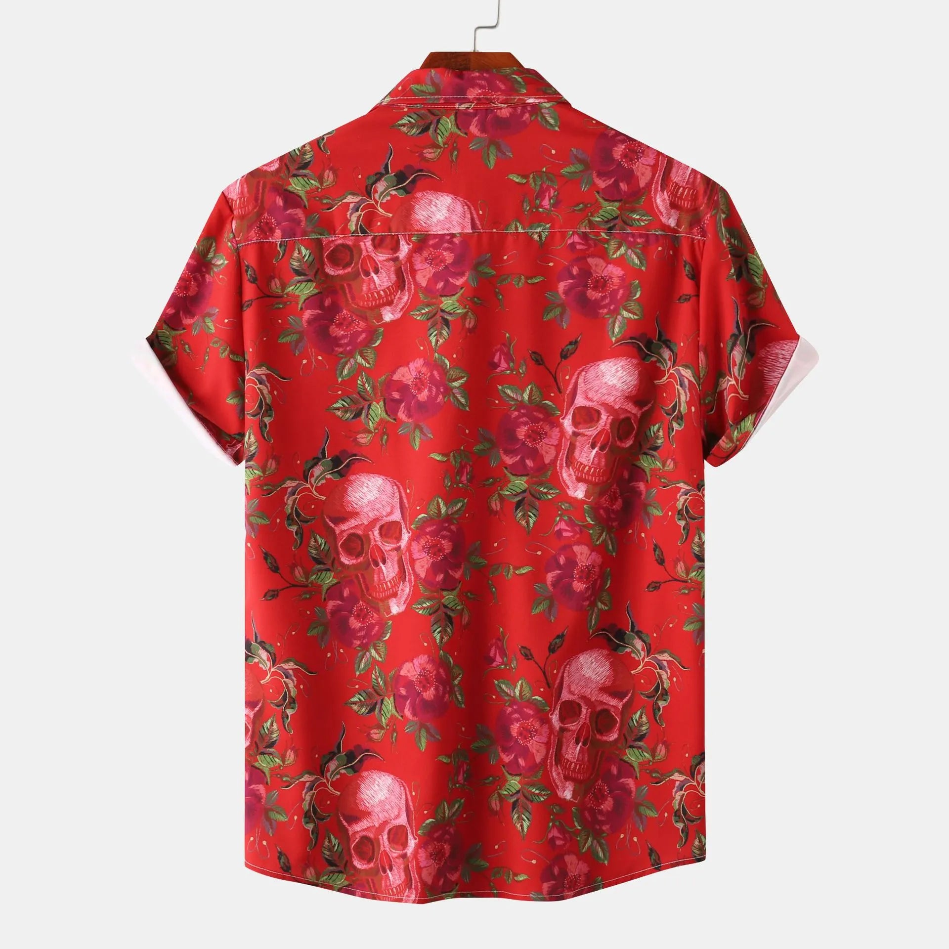 Men's Full Size Printed Short Sleeve Casual Shirt Plus Size.