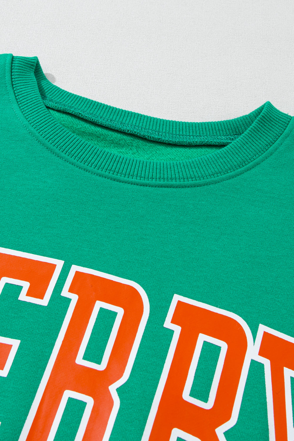 Bright Green MERRY Graphic Pullover Sweatshirt Dear-Lover Dropshipping