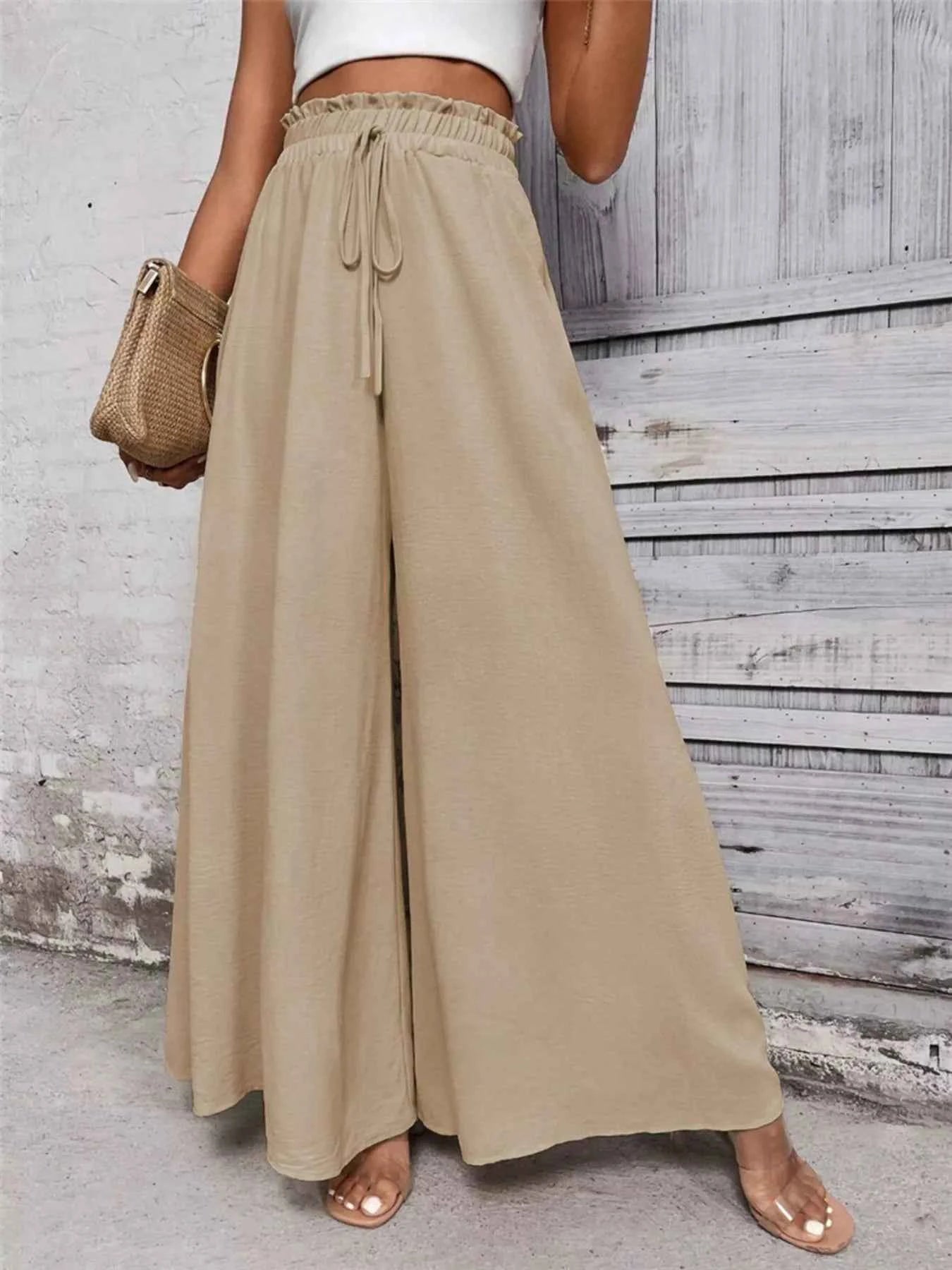 Frill Wide Leg Pants.
