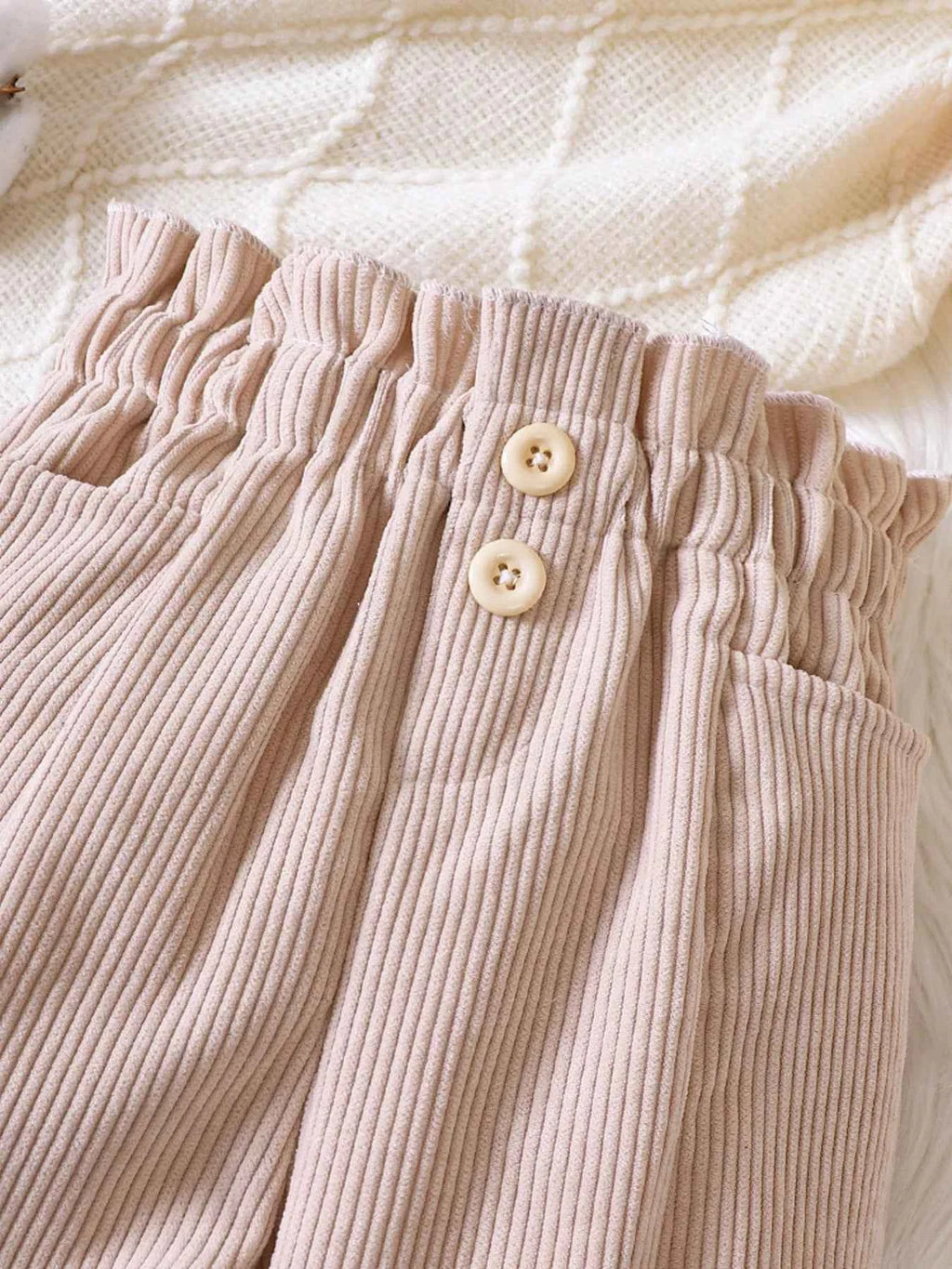 Children's Ruffled Hem Corduroy Pants