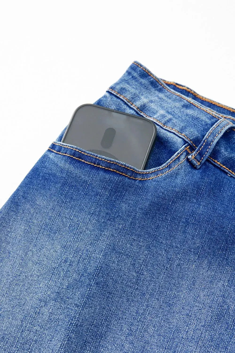 Wrapped Crossed Waist Denim Mini Skirt.