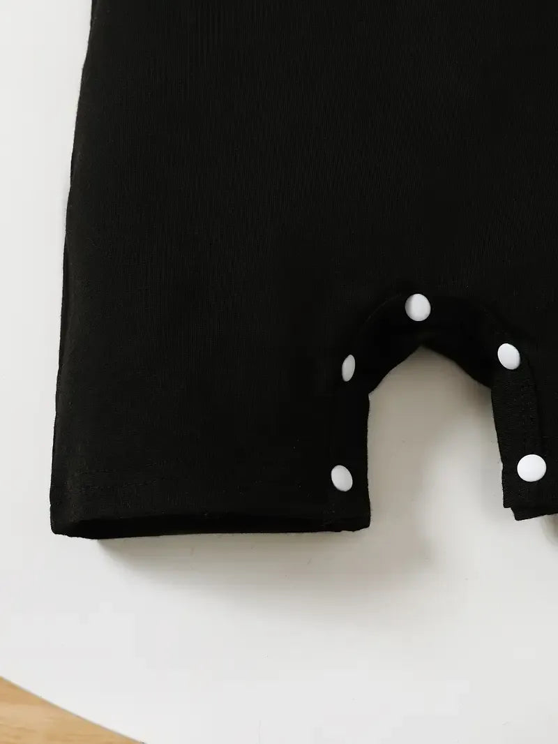 Children's Hat and Plaid Short Sleeve One-Piece Romper.