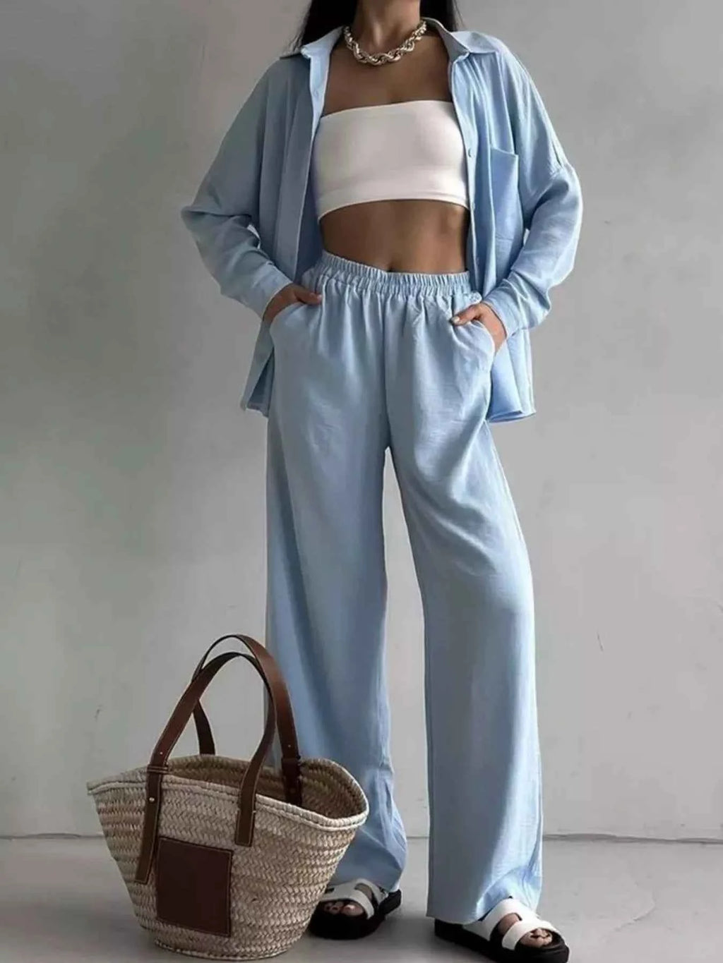 Button Down Shirt and Pants Set