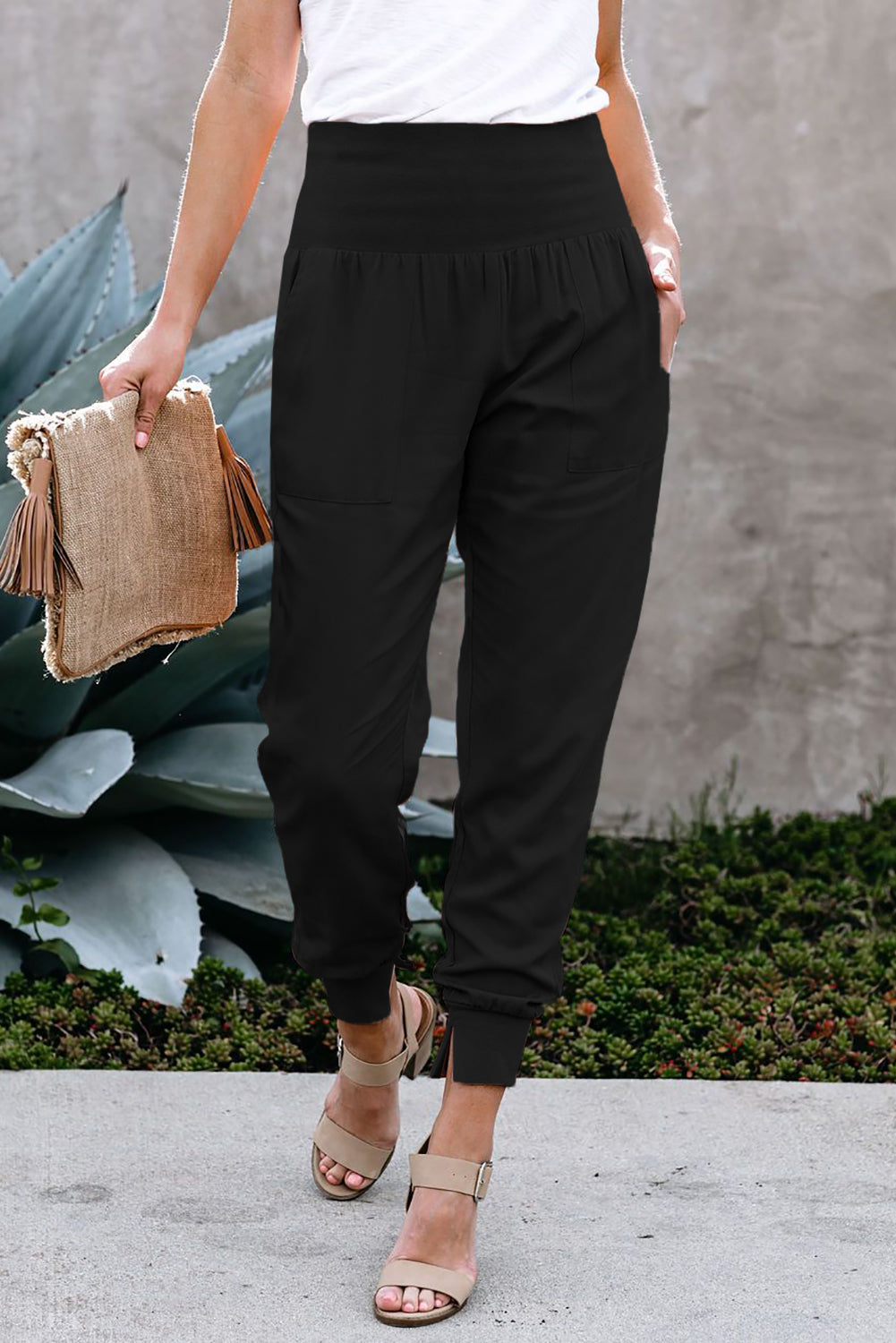 Black Pocketed Casual Joggers Dear-Lover Dropshipping