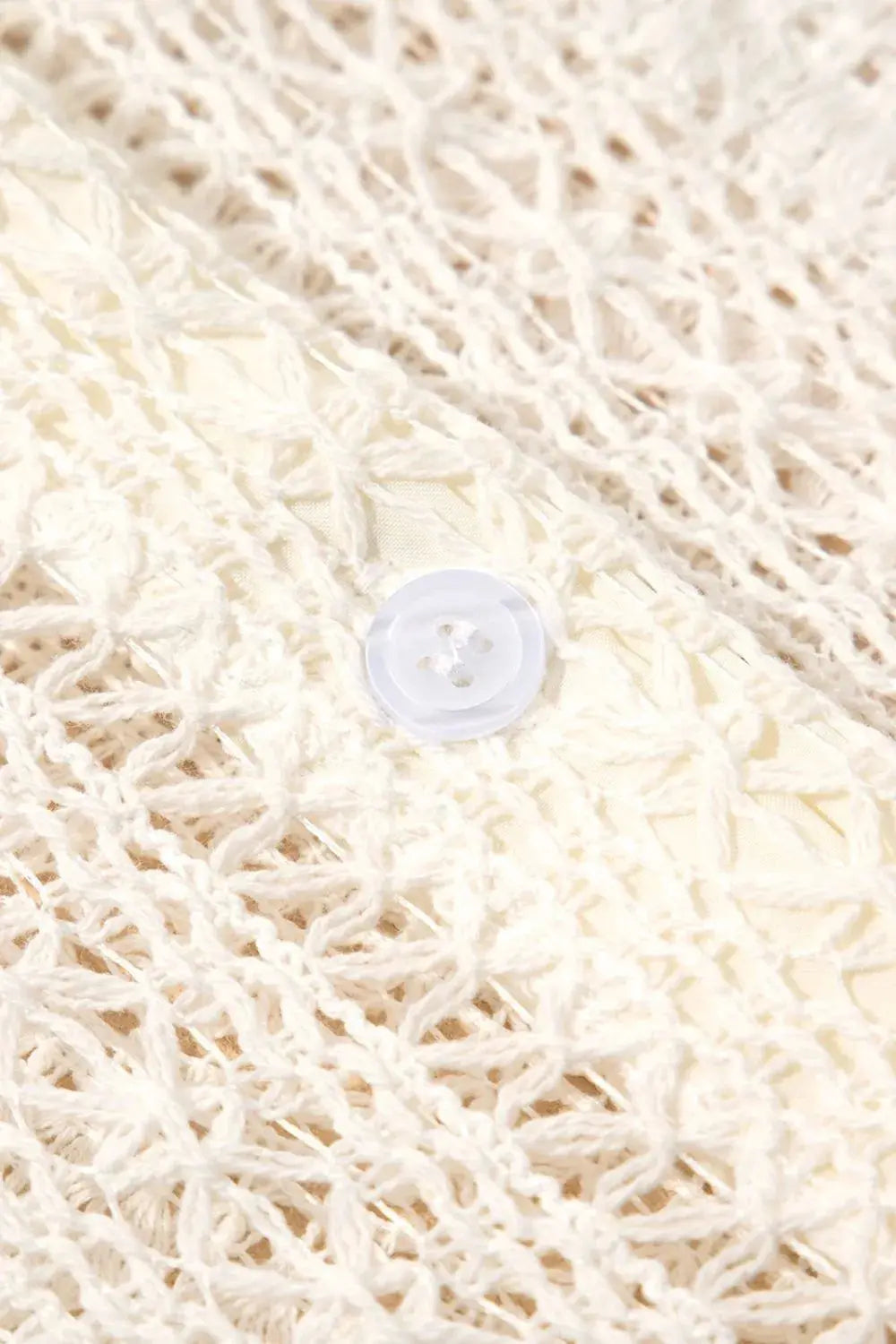 Lace Crochet Collared Neck Oversized Shirt.