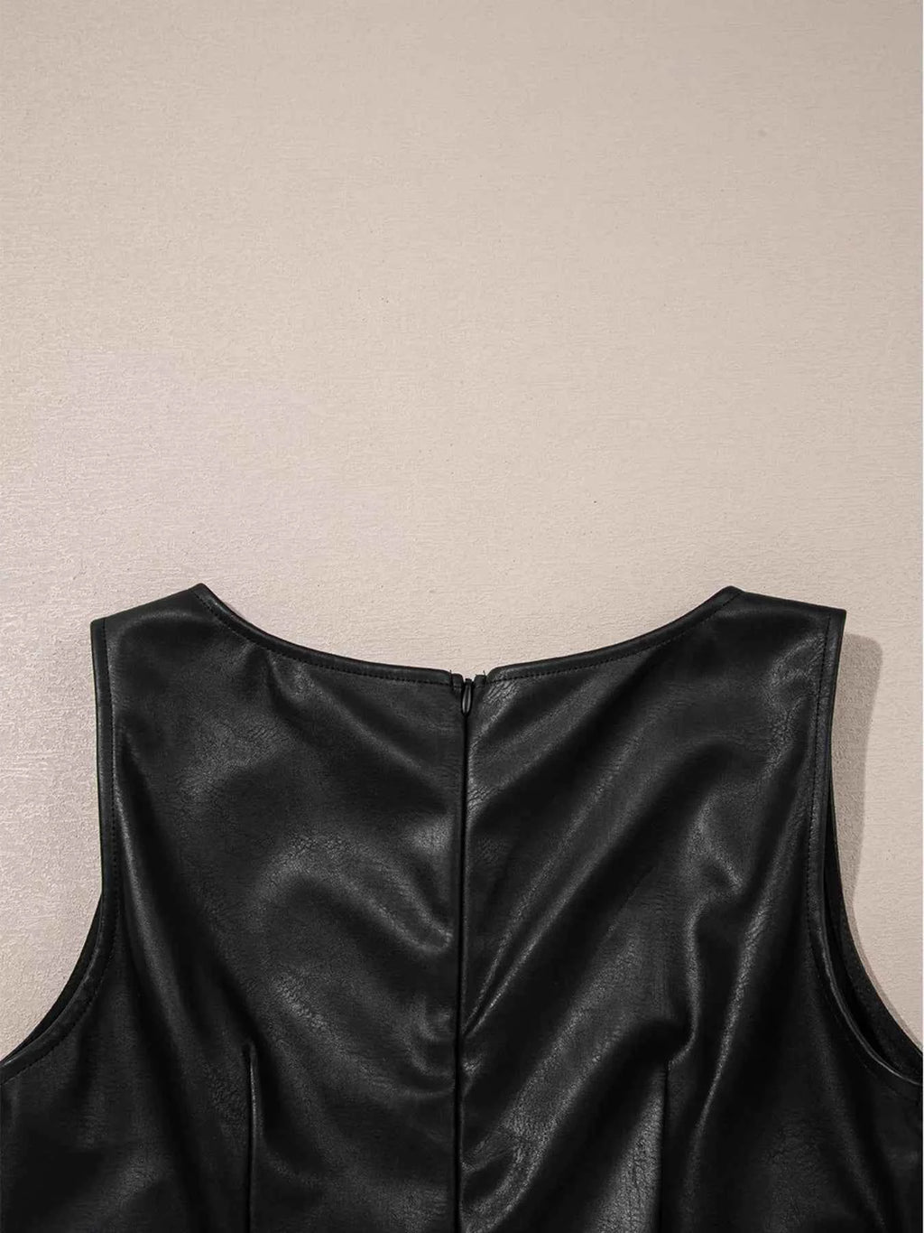 Vegan Leather Sleeveless Mini Dress