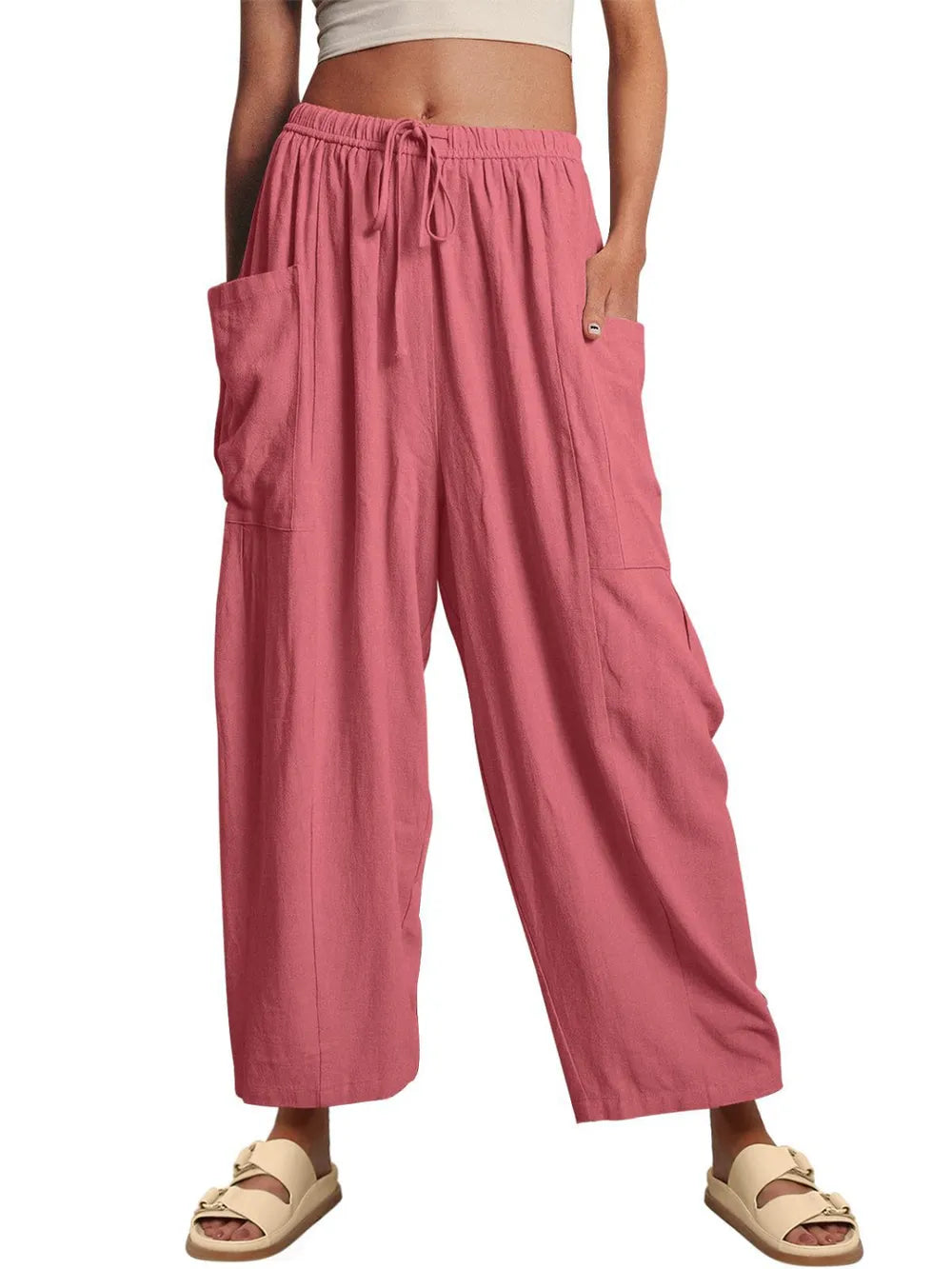 Full Size Wide Leg Pants with Pockets Plus Size.