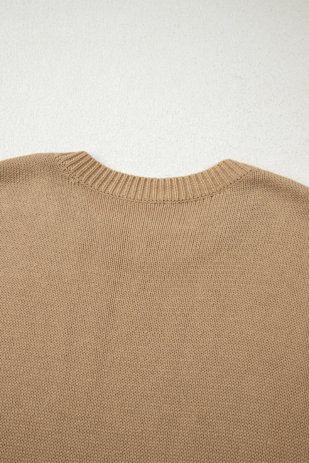 Pale Khaki Exposed Seam Drop Shoulder Oversize Sweater Mini Dress