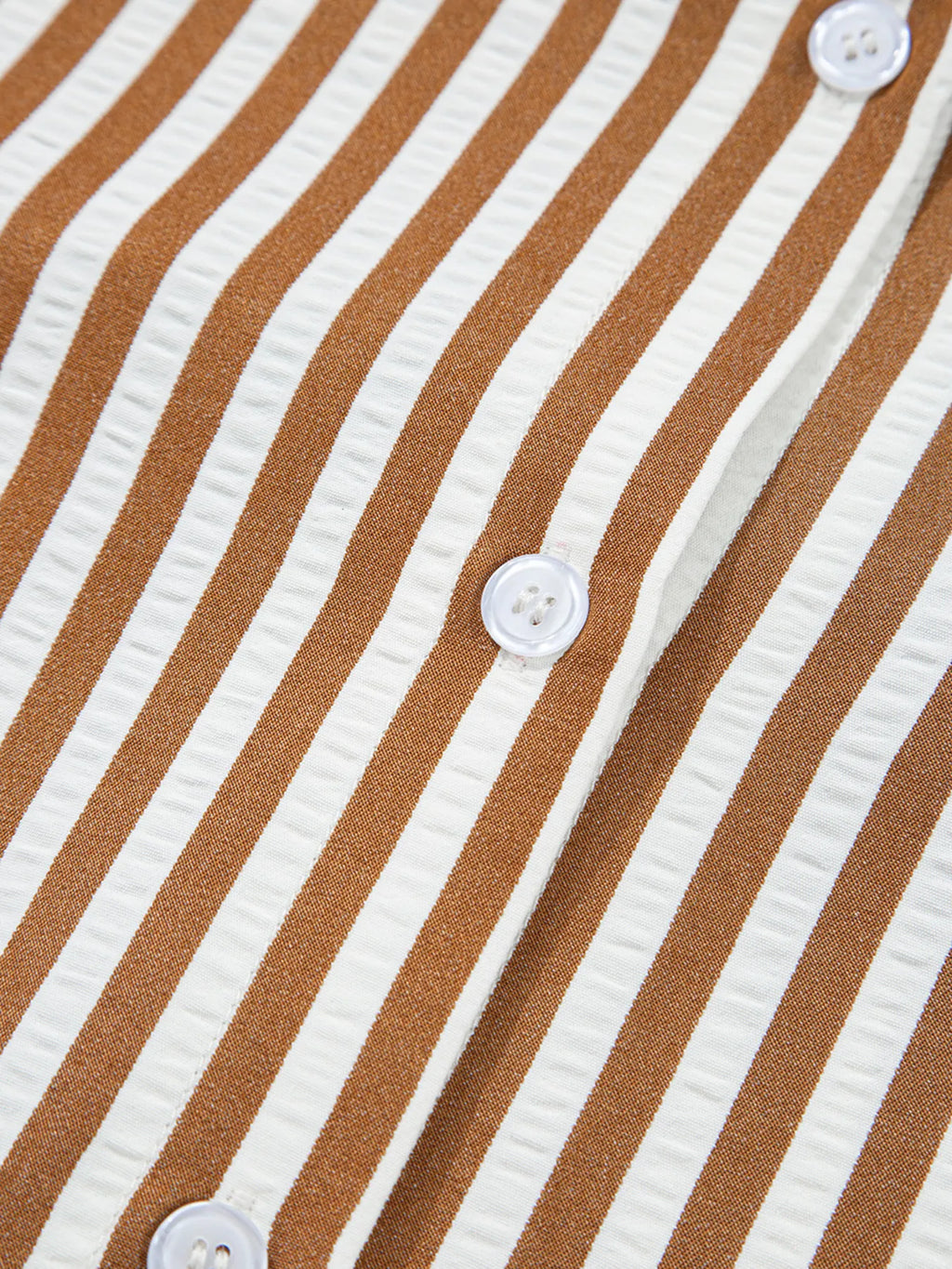 Stripe Ruffled Hem Collared Long Sleeve Shirt Mini Dress.