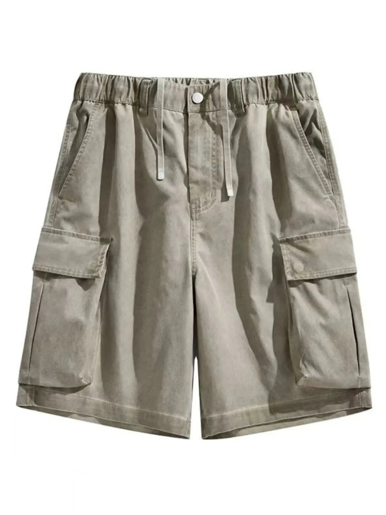 Men's Elastic Waistband Cargo Shorts.