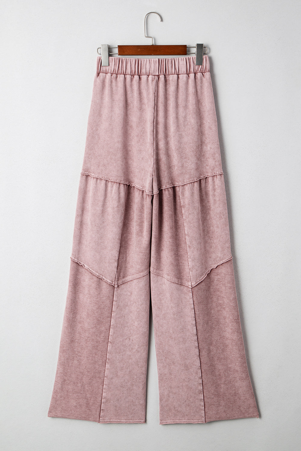Careys Mineral Wash Tiered Wide Leg Patchwork Drawstring Pants Dear-Lover Dropshipping