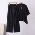 Long-Sleeve Top and High-Waisted Wide-Leg Pants Set