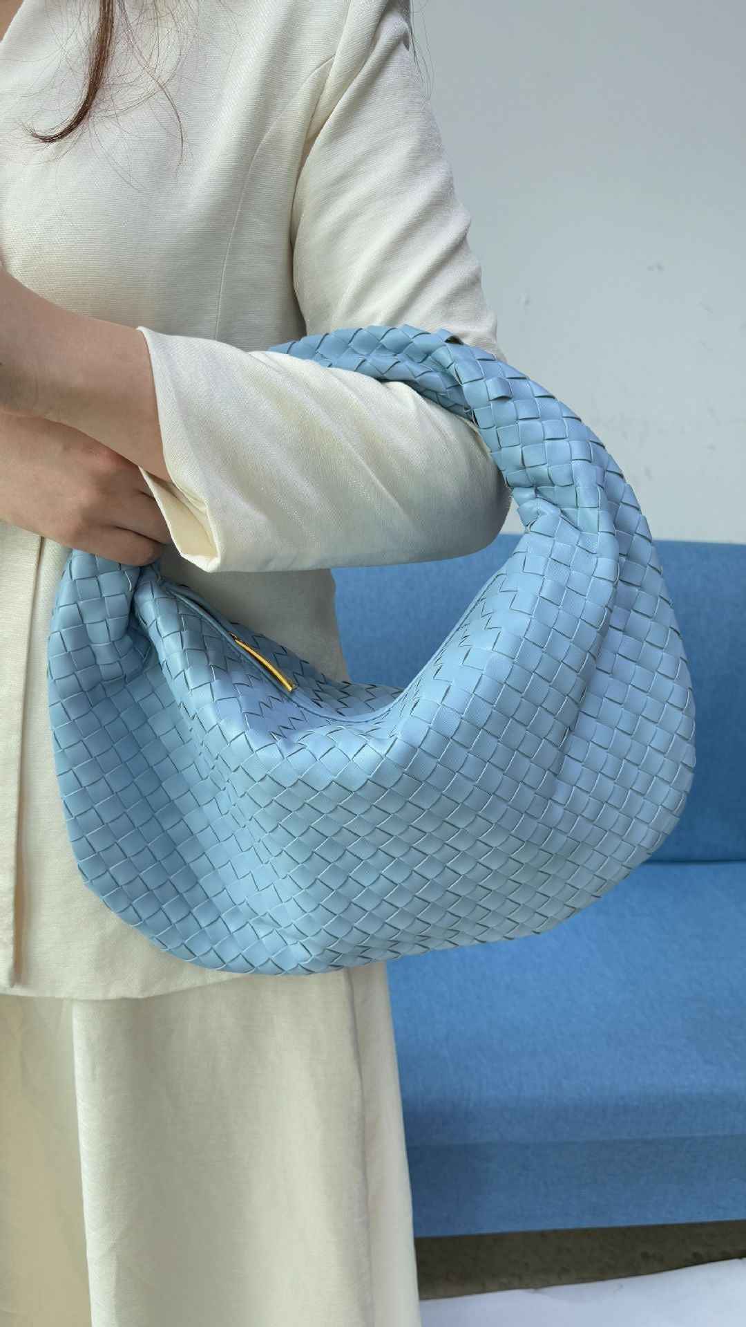 Large size women's woven bag large capacity hand-held armpit bag women's bag