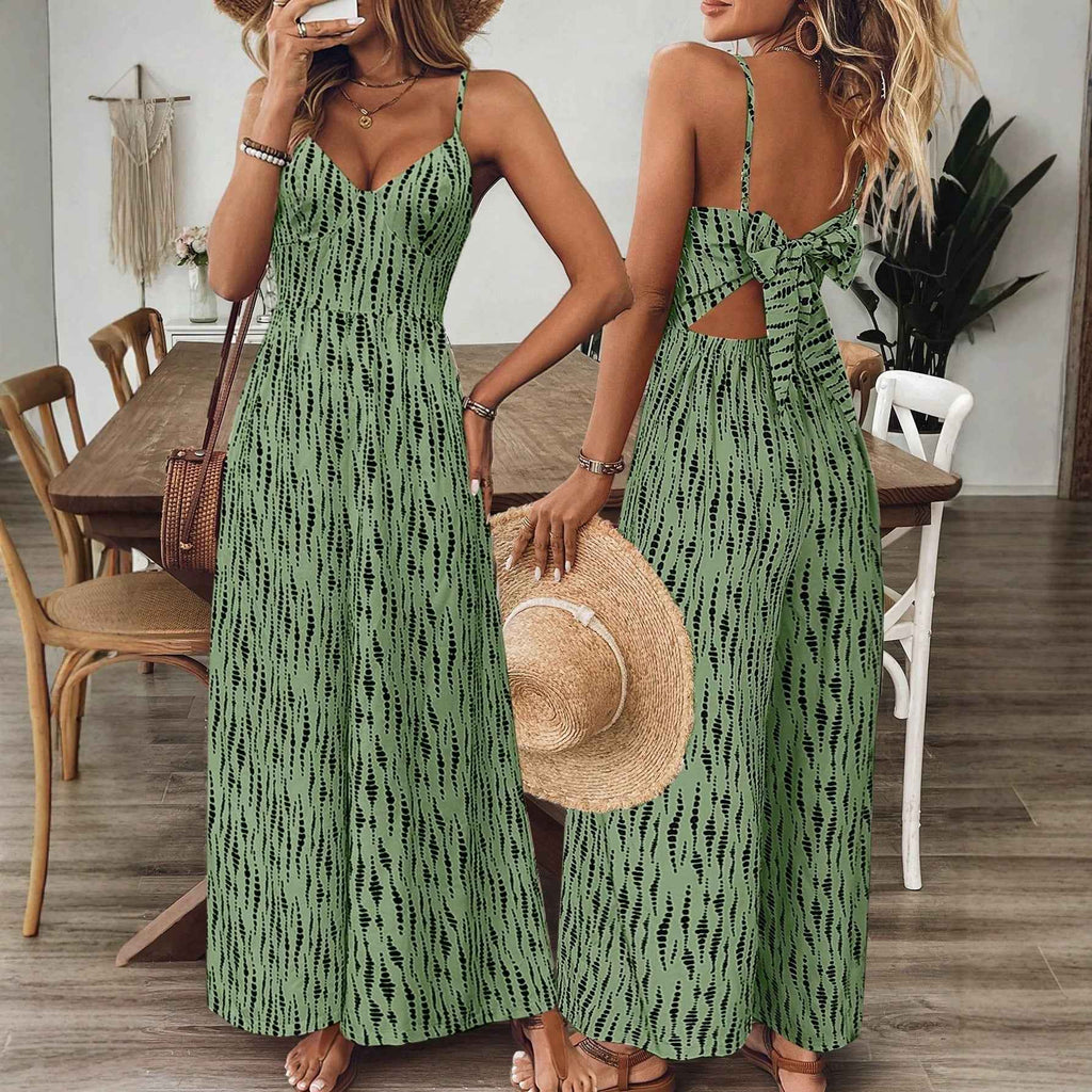 Cute Summer Fashion Women's Backless Halter Bodycon Pants with Large Bow Detail