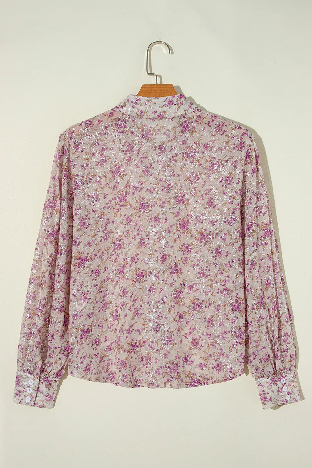 Printed Collared Neck Long Sleeve Shirt.