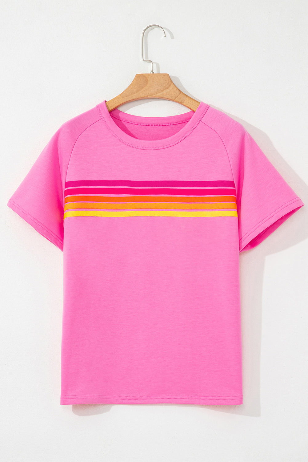 Bonbon Striped Patch Front Casual Tee Dear-Lover Dropshipping