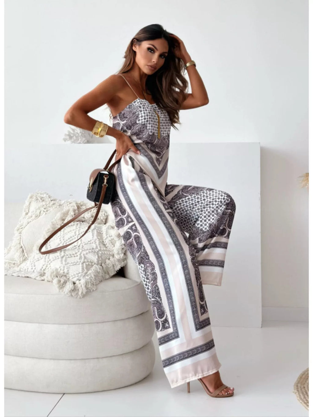 Tie Back Printed Cami and Pants Set.