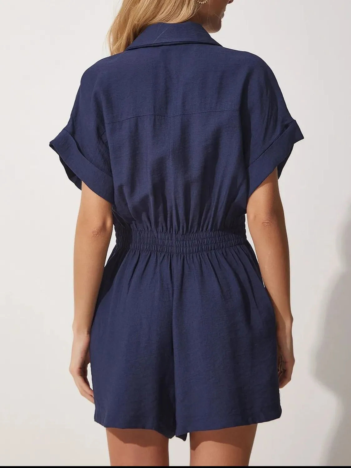 Johnny Collar Short Sleeve Romper.